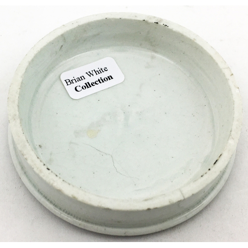 307 - KNIGHTSBRIDGE POT LID. 2.5in diam. ROSE/ COLD CREAM/ J. B. BARNES. Minor damage. (9/10)