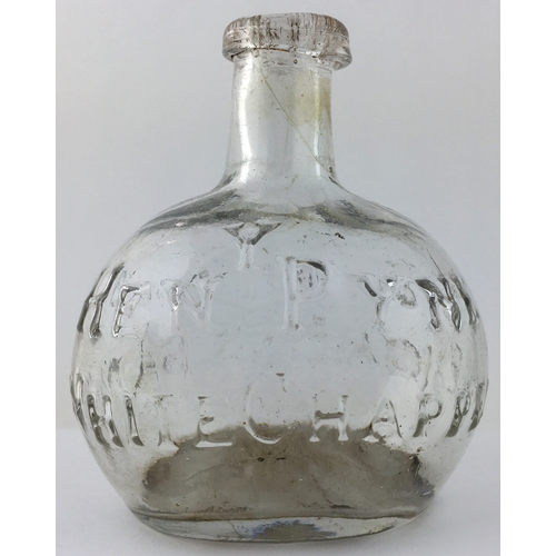 8 - RIGA BALSAM PONTILLED MEDICINE. 3.6ins tall. Clear/ lead glass, oval base (AMENDED 4/7/20 - it said ... 