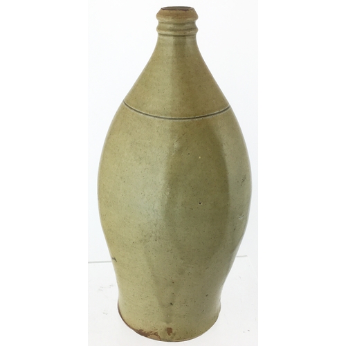 9 - HULL SLAB SEALED FLASK. 11ins tall. Oval shape base flask with bulbous body tapering to narrow top, ... 