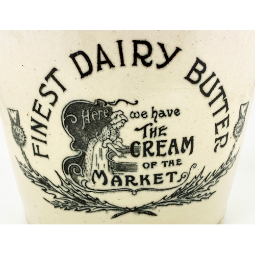 11 - FINEST DAIRY BUTTER CROCK  9.5ins tall. An extraordinary and impressive non company named crock, t.t... 