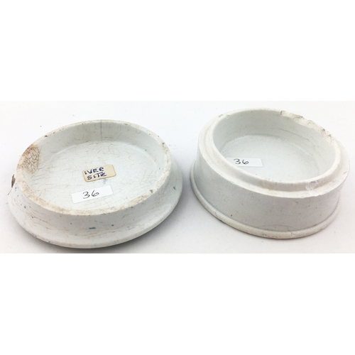 19 - J SHOOLBRED, LONDON, ARECA NUT TOOTH PASTE POT LID & BASE (APL p391, 52)3.2ins diam. Impressive and ... 