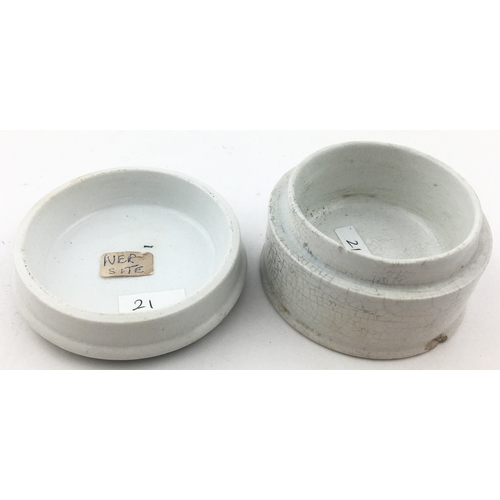 20 - PARKE'S DRUG STORE ARECA NUT TOOTH PASTE POT LID & BASE 2.6ins diam - NOT 4.5ins diam as in cat?  An... 