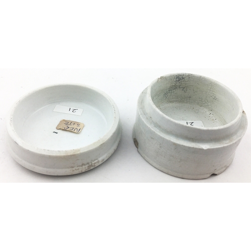 20 - PARKE'S DRUG STORE ARECA NUT TOOTH PASTE POT LID & BASE 2.6ins diam - NOT 4.5ins diam as in cat?  An... 