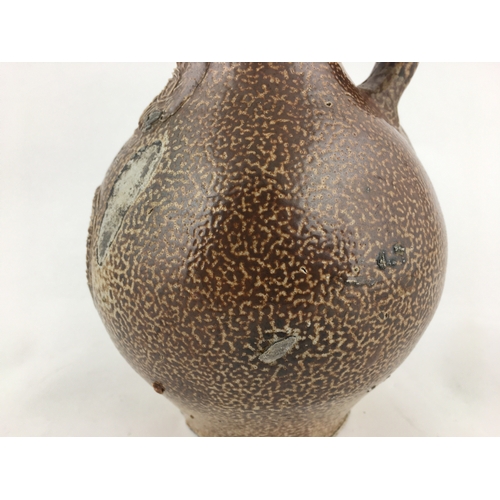 27 - BELLARMINE JUG. 8.4 ins tall, delicious ‘classic’ mid brown salt glaze - real ‘tiger glaze’ look. Bu... 