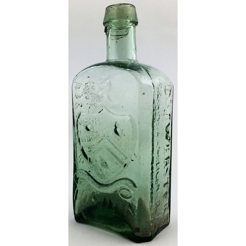 39 - DR WEBSTERS EARLY PATENT MEDICINE BOTTLE. 7.3ins tall. A lightly smokey green tinged aqua glass. A l... 