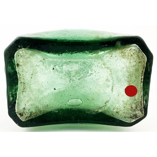 39 - DR WEBSTERS EARLY PATENT MEDICINE BOTTLE. 7.3ins tall. A lightly smokey green tinged aqua glass. A l... 