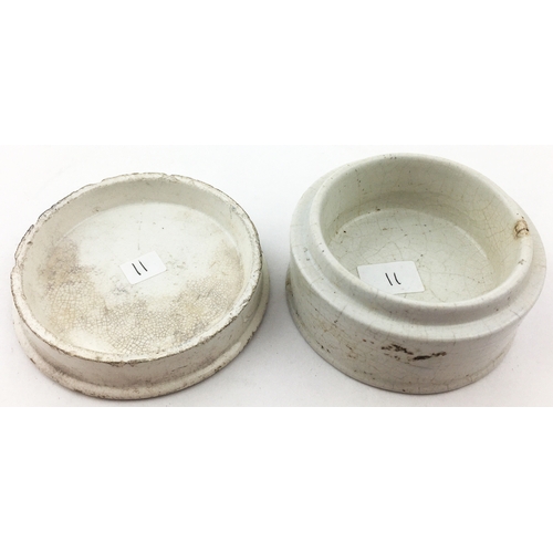 44 - 3ins diam. Another similar image to previous two lots on an early flat topped lid with a very large ... 