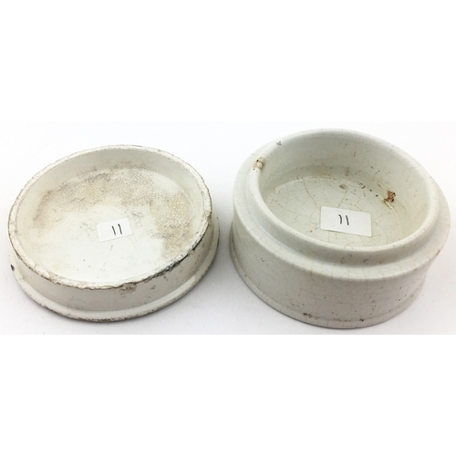 44 - 3ins diam. Another similar image to previous two lots on an early flat topped lid with a very large ... 