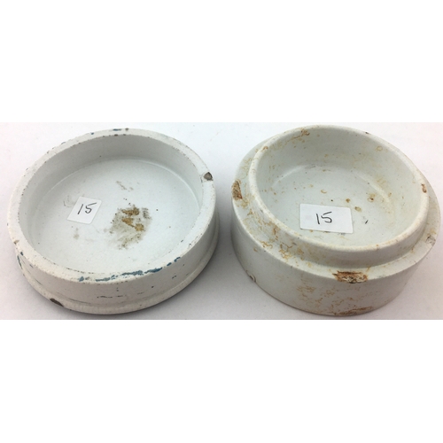 51 - F S CLEAVERS GENUINE BEARS GREASE POT LID & BASE. 2.9ins diam. Five varied lines of lettering, lid p... 