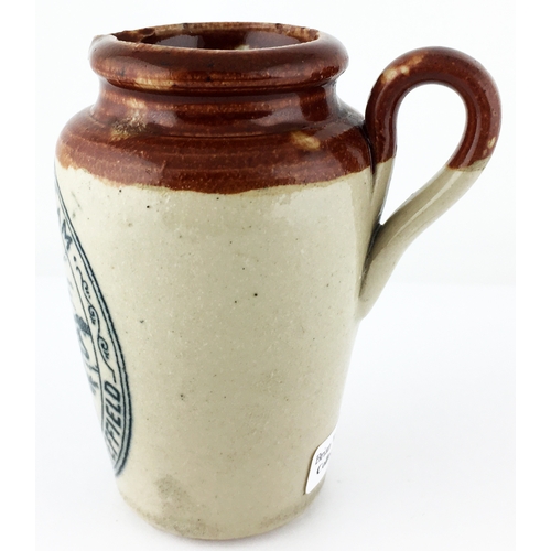 58 - BANNISTER SHEFFIELD CREAM JUG. 3.25ins tall, red brown top, pouring lip, rear handle. Highly detaile... 