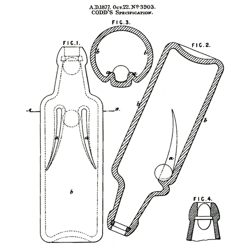 70 - CODD’S PATENT BODY PINCH OVATE. 7.3ins long, aqua glass. Perhaps seen as a ‘hybrid’ by todays collec... 