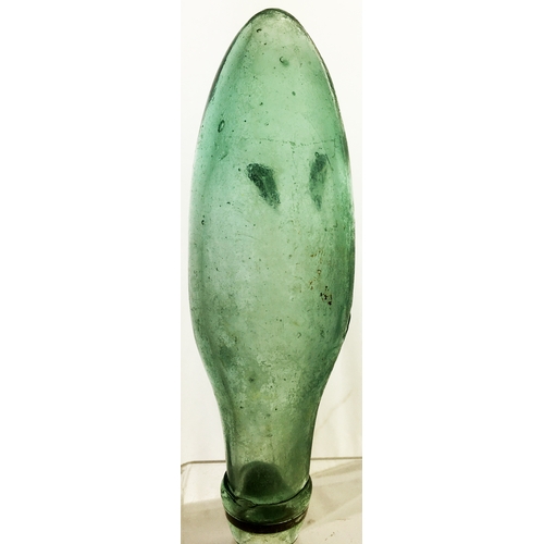 70 - CODD’S PATENT BODY PINCH OVATE. 7.3ins long, aqua glass. Perhaps seen as a ‘hybrid’ by todays collec... 