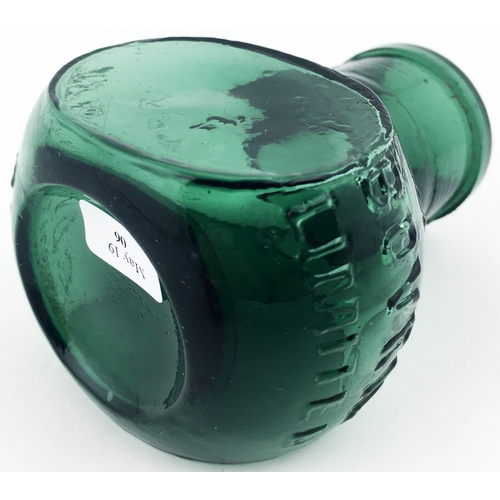 71 - BOVRIL JAR. 3.4ins tall. Absolutely stunning mid viridian green crude, machine made, wide mouthed ja... 