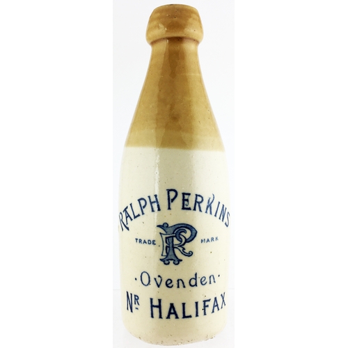 98 - RALPH PERKINS OVENDEN GINGER BEER 98. BOTTLE. 7.7ins tall, ch, t.t., screw top, blue transfer with e... 