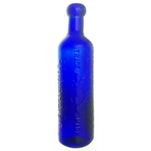 106 - WALTER FORBES & CO/ EDINBURGH & NEWCASTLE COBALT BLUE CYLINDER. 8.6ins tall, deep cobalt blue - a re... 