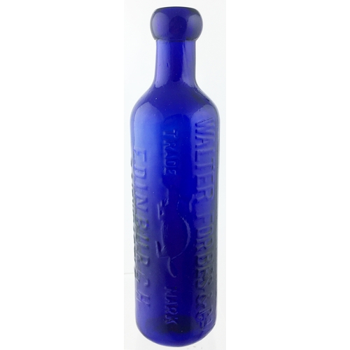 106 - WALTER FORBES & CO/ EDINBURGH & NEWCASTLE COBALT BLUE CYLINDER. 8.6ins tall, deep cobalt blue - a re... 