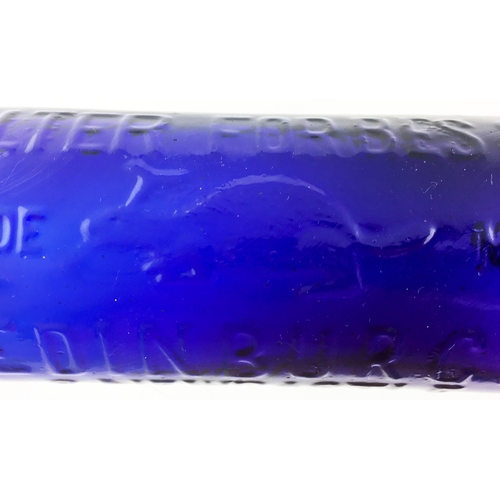 106 - WALTER FORBES & CO/ EDINBURGH & NEWCASTLE COBALT BLUE CYLINDER. 8.6ins tall, deep cobalt blue - a re... 