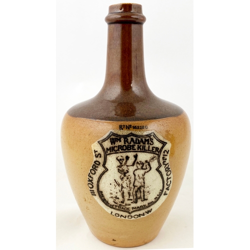 125 - WILLIAM RADAMS MICROBE KILLER JUY. 8ins tall. An exceptionally rare stoneware container for the fame... 