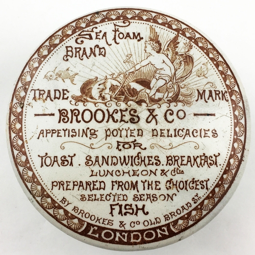 131 - SEA FOAM BRAND POTTED DELICACIES LONDON POT LID. (APL p264). 3.8ins diam. A truly wonderful  ornate ... 