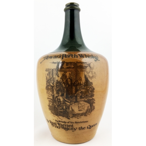 135 - ns tall. Known as the ‘Whisky of His Forefathers’, green top, salt glaze brown body, rear handle , l... 