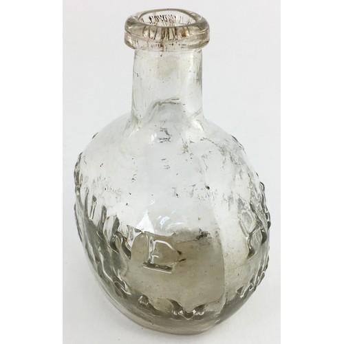 8 - RIGA BALSAM PONTILLED MEDICINE. 3.6ins tall. Clear/ lead glass, oval base (AMENDED 4/7/20 - it said ... 