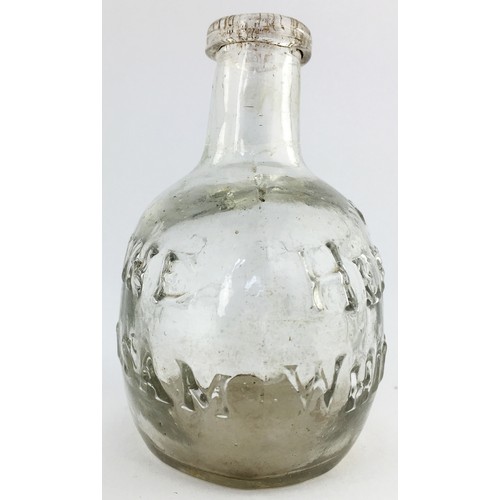 8 - RIGA BALSAM PONTILLED MEDICINE. 3.6ins tall. Clear/ lead glass, oval base (AMENDED 4/7/20 - it said ... 