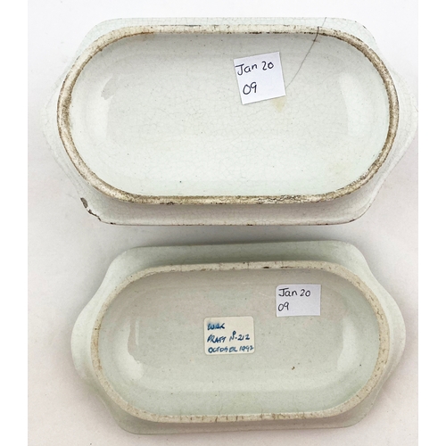 139 - QUATREFOIL POT LID DUO. Largest 5.5ins, multicoloured Inc. KM 213 with base & KM 212 just lid. Damag... 