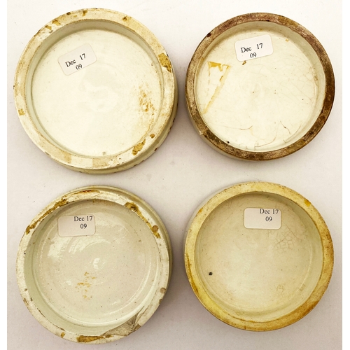 294 - BLACK & WHITE TOOTH PASTE LID GROUP. Largest 3.25ins. Inc White Rose, Savars, Breidenbach plus S. F.... 