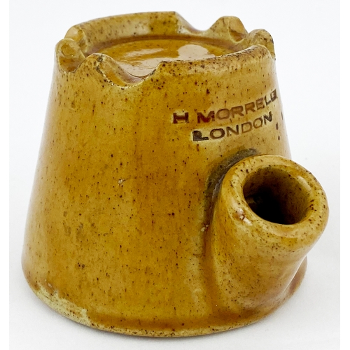 603 - MORRELL TEAKETTLE POTTERY INK. 2.5ins tsll. Familiar teakettle shape in a shiny, speckled, mid musta... 