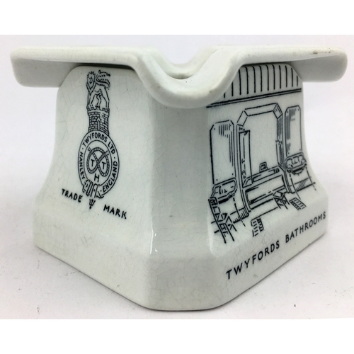 102 - TWYFORDS SANITARYWARES ASHTRAY & WARTIME FACTORY MOMENTO. The dish is 4.25ins diam. Two part Twyford... 