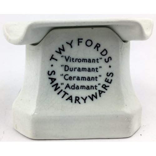 102 - TWYFORDS SANITARYWARES ASHTRAY & WARTIME FACTORY MOMENTO. The dish is 4.25ins diam. Two part Twyford... 