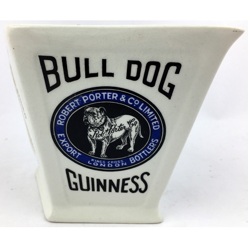 188 - BULL DOG GUINNESS BASS & GUINESS BAR TOP JUG. 4.3ins tall. Diamond shaped shape with the striking st... 