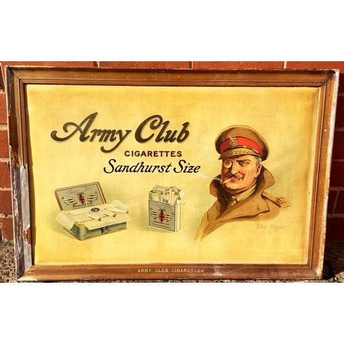 24 - ARMY CLUB FRAMED SHOWCARD. 30.4 x 20.4ins. An impressive large size pub or shop inside advertising p... 