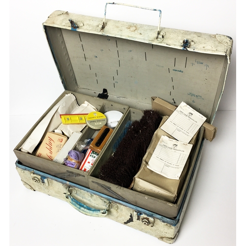 28 - SWANSEA HAPPY HOMES SALESMANS GOODS SAMPLES SUITCASE. 222.5 x 14.5 x 8.5 ins closed suitcase. An unu... 