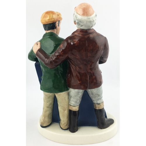 33 - WORTHINGTON E BESWICK FIGURE GROUP. 9ins tall. Mlticoloured couple of drinkers sorting out the world... 