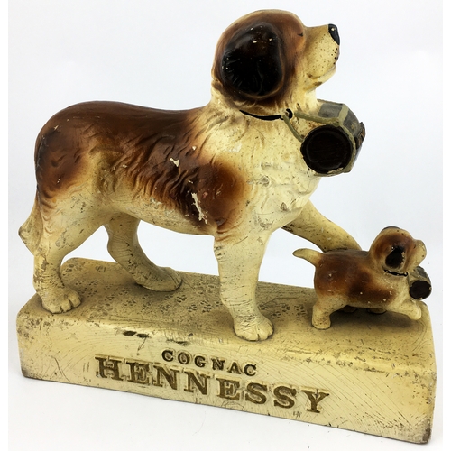 4 - COGNAC HENNESSY ADVERTISING STATUETTE. 12 x 10.5ins.  A fabulous large shop window type early rubboi... 