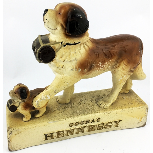 4 - COGNAC HENNESSY ADVERTISING STATUETTE. 12 x 10.5ins.  A fabulous large shop window type early rubboi... 