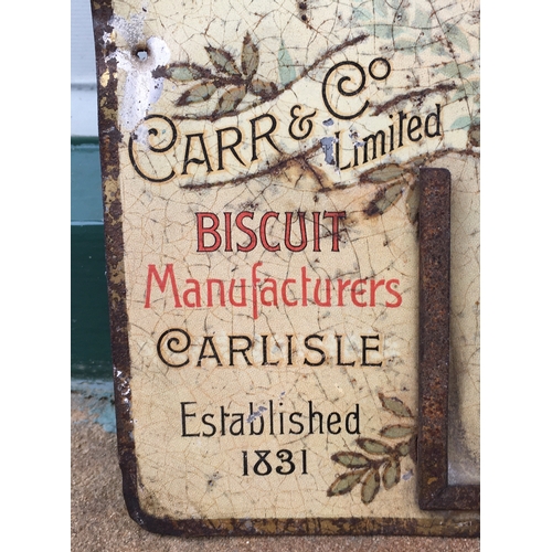 54 - CARR & CO CARLISLE PRINTED TIN PERPECTUAL CALENDAR 17 x 10.8ins. Attractive multicoloured image & ve... 