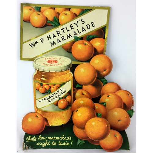 81 - HARTLEYS MARMALADE SHOP CUT OUT CARD ADVERTISEMENT. 16.2ins tall. As previous but complete with rear... 