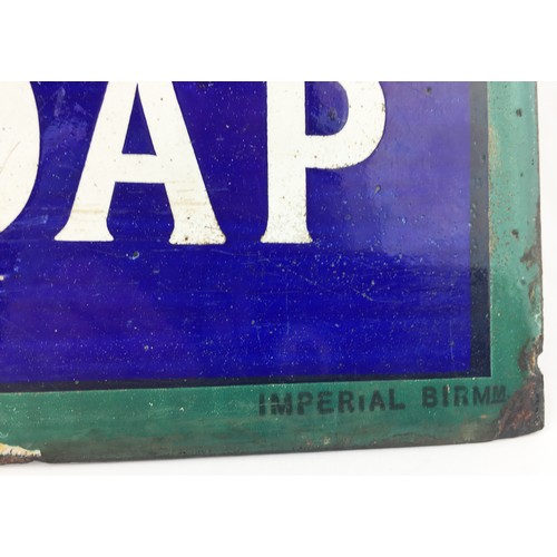 181 - HUDSONS DRY SOAP ENAMEL SIGN. 22 x 12ins. An all time English classic early pictorial - full image o... 