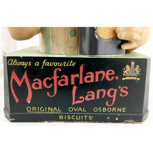 7 - MACFARLANE LANGS BISCUITS ADVERTISING FIGURE. 19ins tall. A very impressive large size shop counter ... 