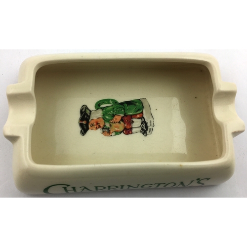 10 - CHARRINGTONS TOBY ALE & STOUT ASHTRAY. 5ins x 3ins. Multicoloured toby jug image to centre, letterin... 