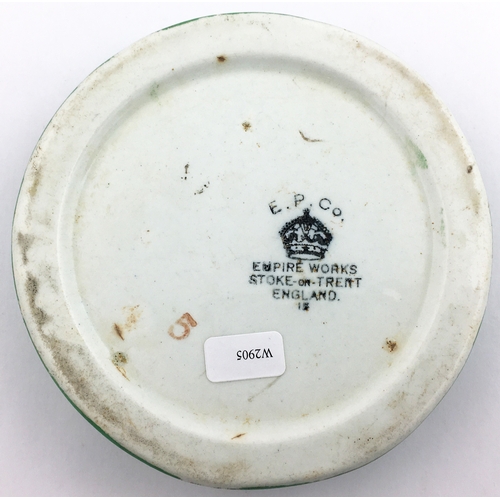 108 - SCHWEPPES ASHTRAY. 4.2ins diam. Coloured flat bottomed labelled hamilton in centre with lettering & ... 