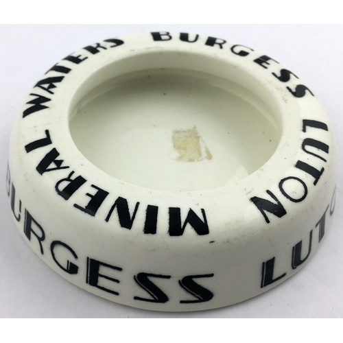 110 - BURGESS LUPTON MINERAL WATERS ASHTRAY. 4.5ins diam. Simple stylish outer lettering in black. Dudson ... 