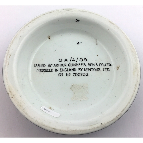 111 - GUINNESS ASHTRAY. 5ins diam. Minton glazed earthenware ashtray. Slogan round outer edge Guinness Is ... 