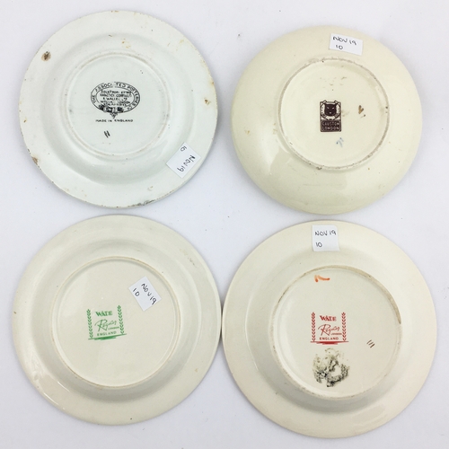 131 - BEER ASHTRAY GROUP. Largest 5.5ins diam. Two Samuel Smiths with Wade & Associated Potteries base tra... 