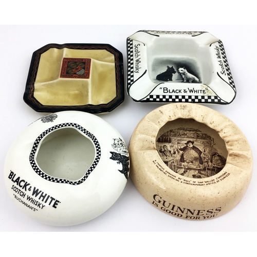 138 - ASHTRAY GROUP. 5ins diam/ square. Various alcohol related ashtrays . Royal Doulton rear transfer to ... 