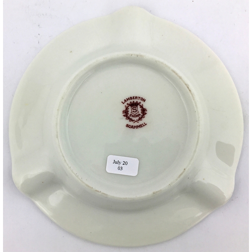 15 - PLANET JR. FLEXIBLE FLYER S L ALLWEN & Co Inr ASHTRAY. 6ins diam. Coloured central image of a man us... 