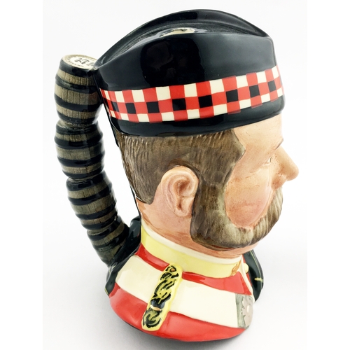 181 - GRANTS SCOTCH WHISKY SCOTSMANS HEAD DECANTER. 7.5ins tall. Stack of four barrels form rear handle. N... 