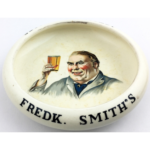 189 - FREDK. SMITHS ASTON MODEL ALES ASHTRAY. Large 6ins diam. dish.  Naturalistically coloured image of m... 